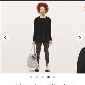 Lululemon Ease of Mind Longsleeve Black Top, Sz4